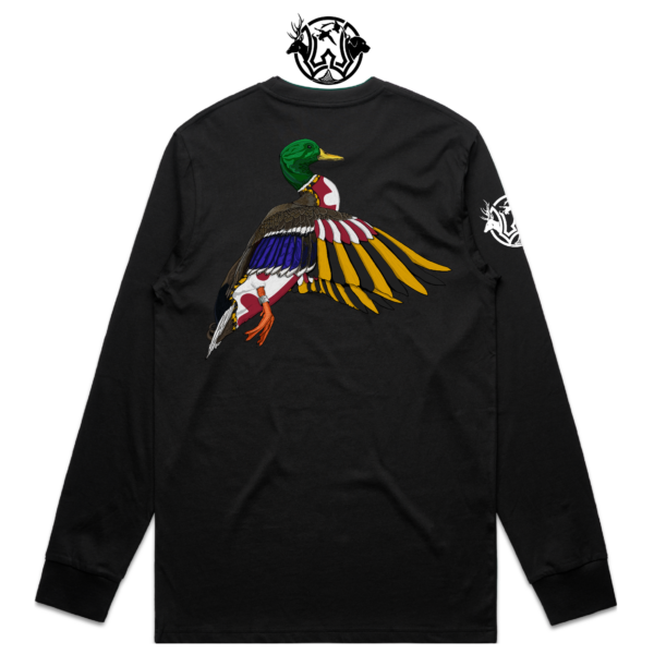 long sleeve banded mallard maryland mallard taking flight