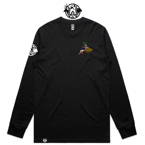 long sleeve banded mallard maryland mallard taking flight