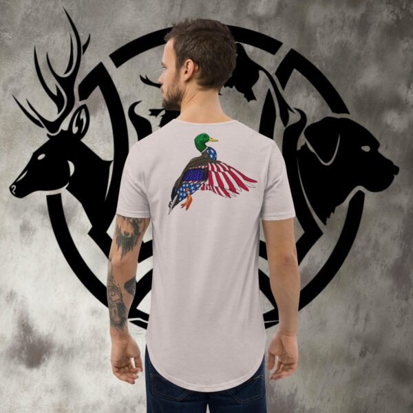 usa duck mallard men's curved hem t shirt