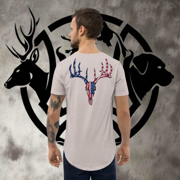 usa whitetail men's curved hem t shirt