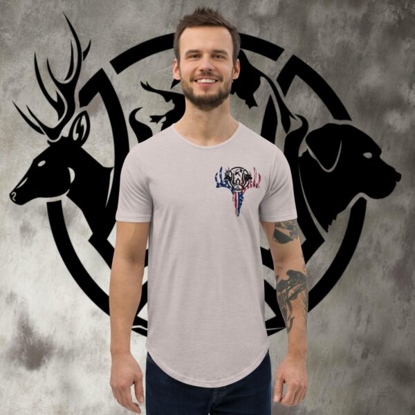 usa whitetail men's curved hem t shirt