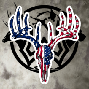 usa buck skull bubble free stickers