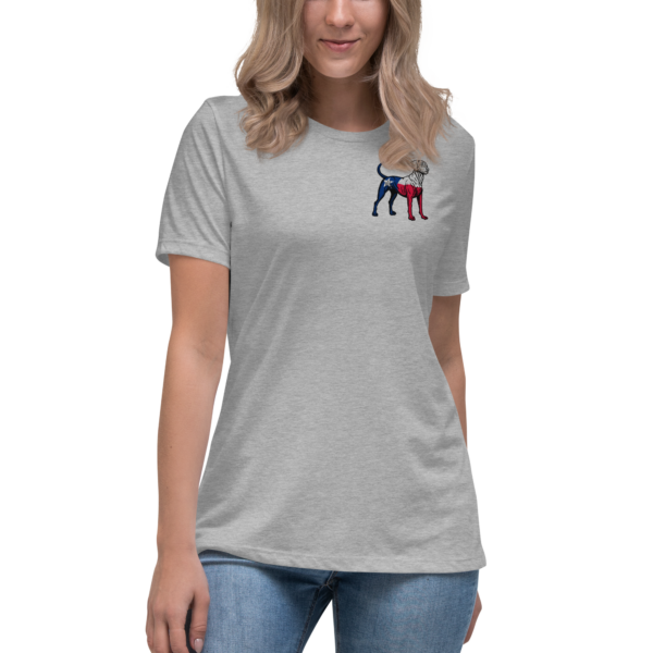 tx blue lacey dog women's relaxed t shirt