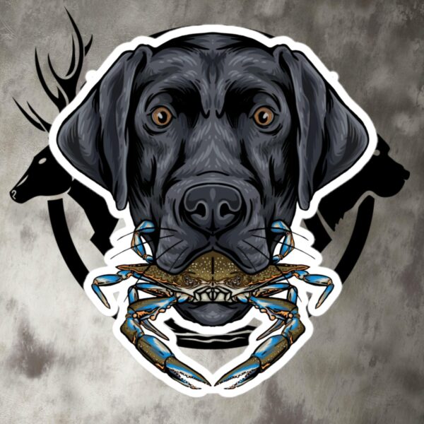 md lab crab (black lab) bubble free stickers