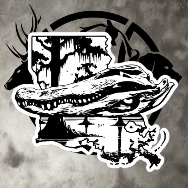 la alligator skull bubble free stickers