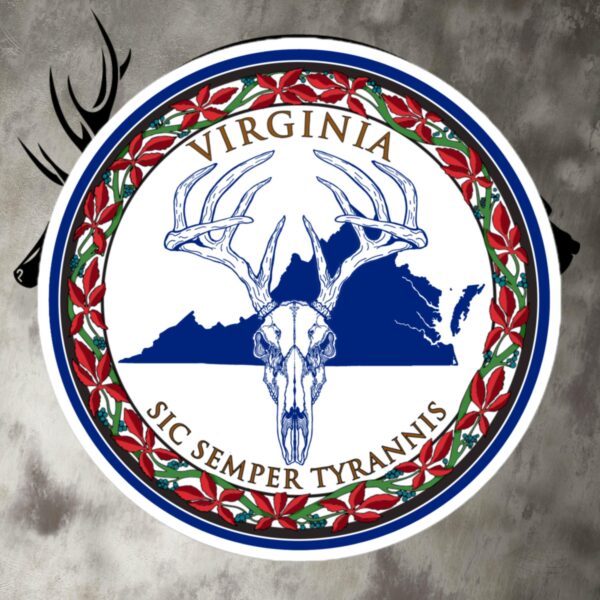 va deer skull bubble free stickers