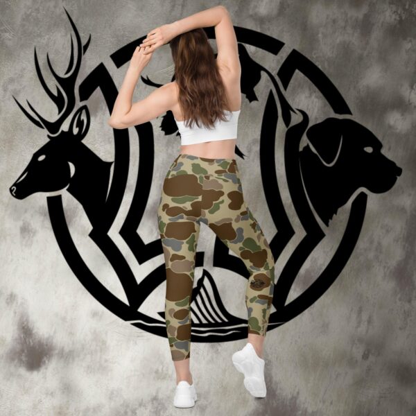 womens old school camo leggings with pockets