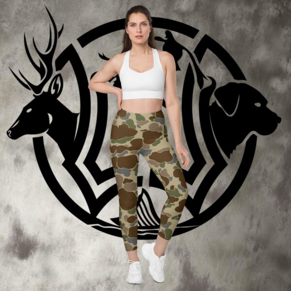 womens old school camo leggings with pockets