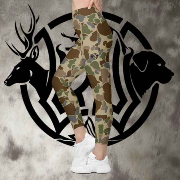 womens old school camo leggings with pockets