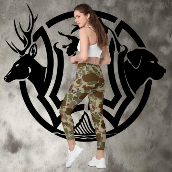 womens old school camo leggings with pockets