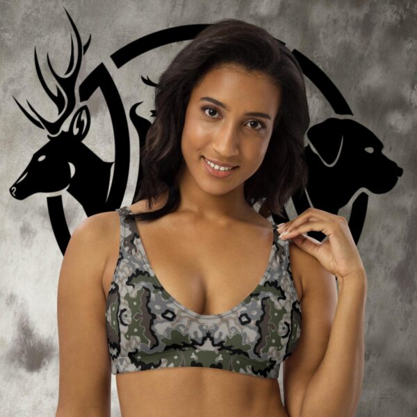 bikini top padded in ww wood shark camo