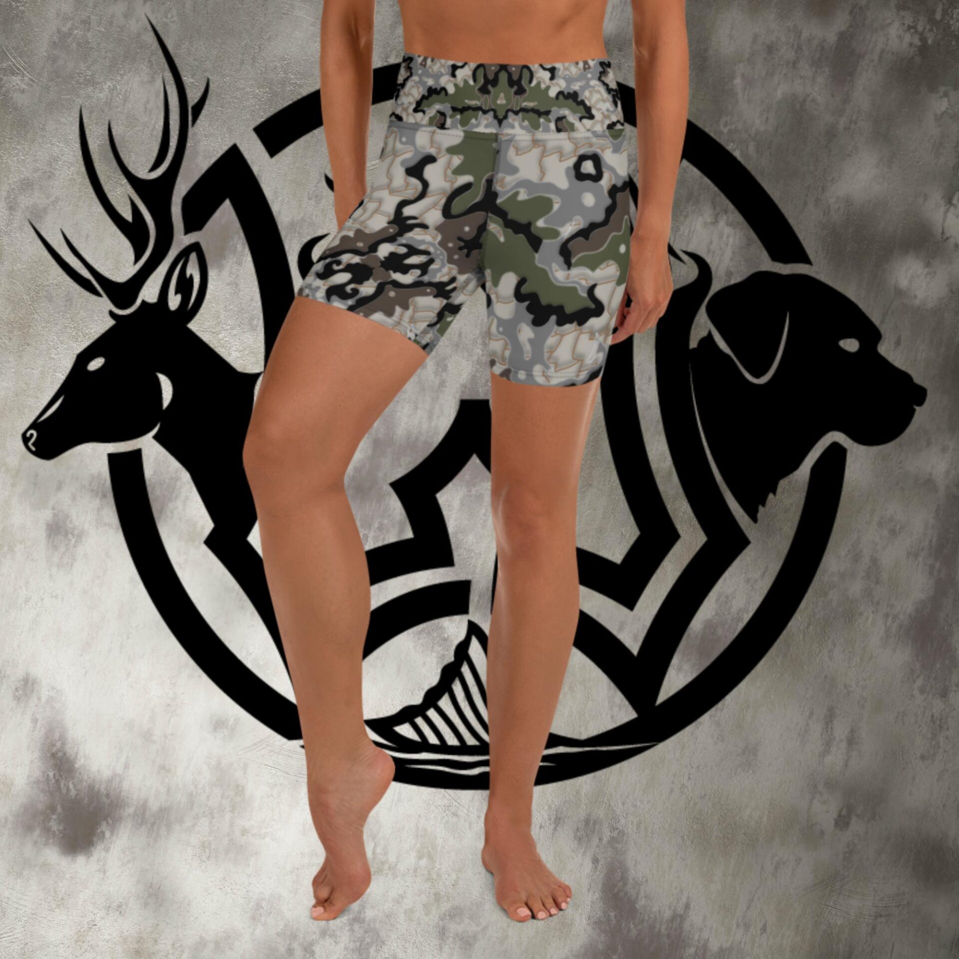 Camo Leggings with pockets – Wood Shark Camo Trim – Windsor Wildlife