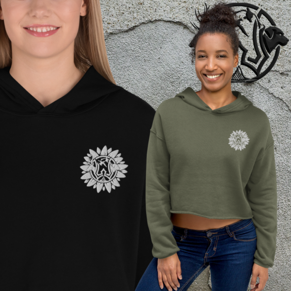 crop sweatshirt ww flower logo embroidered