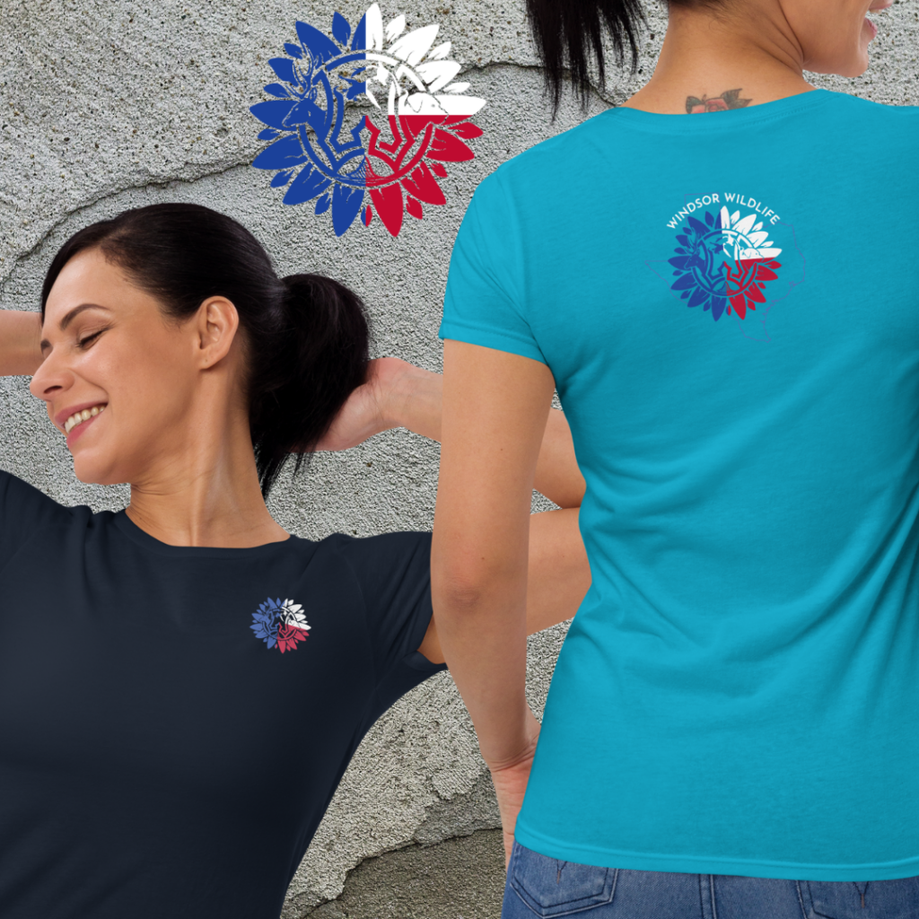 tx women's short sleeve t shirt ww lone star flower