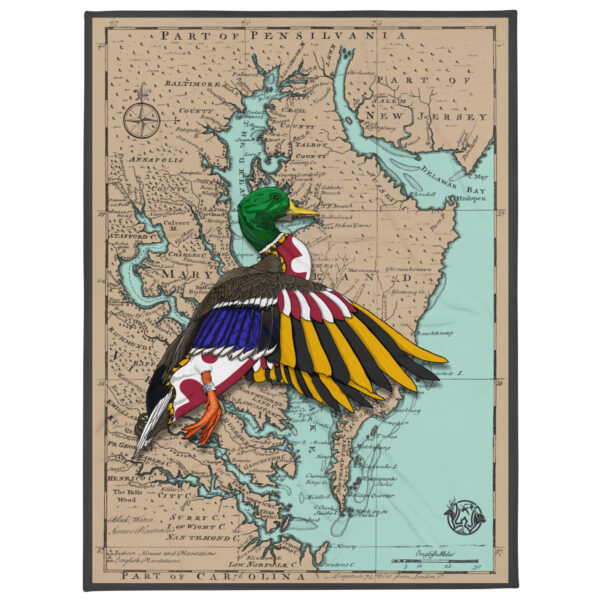 md cesapeake map mallard throw blanket