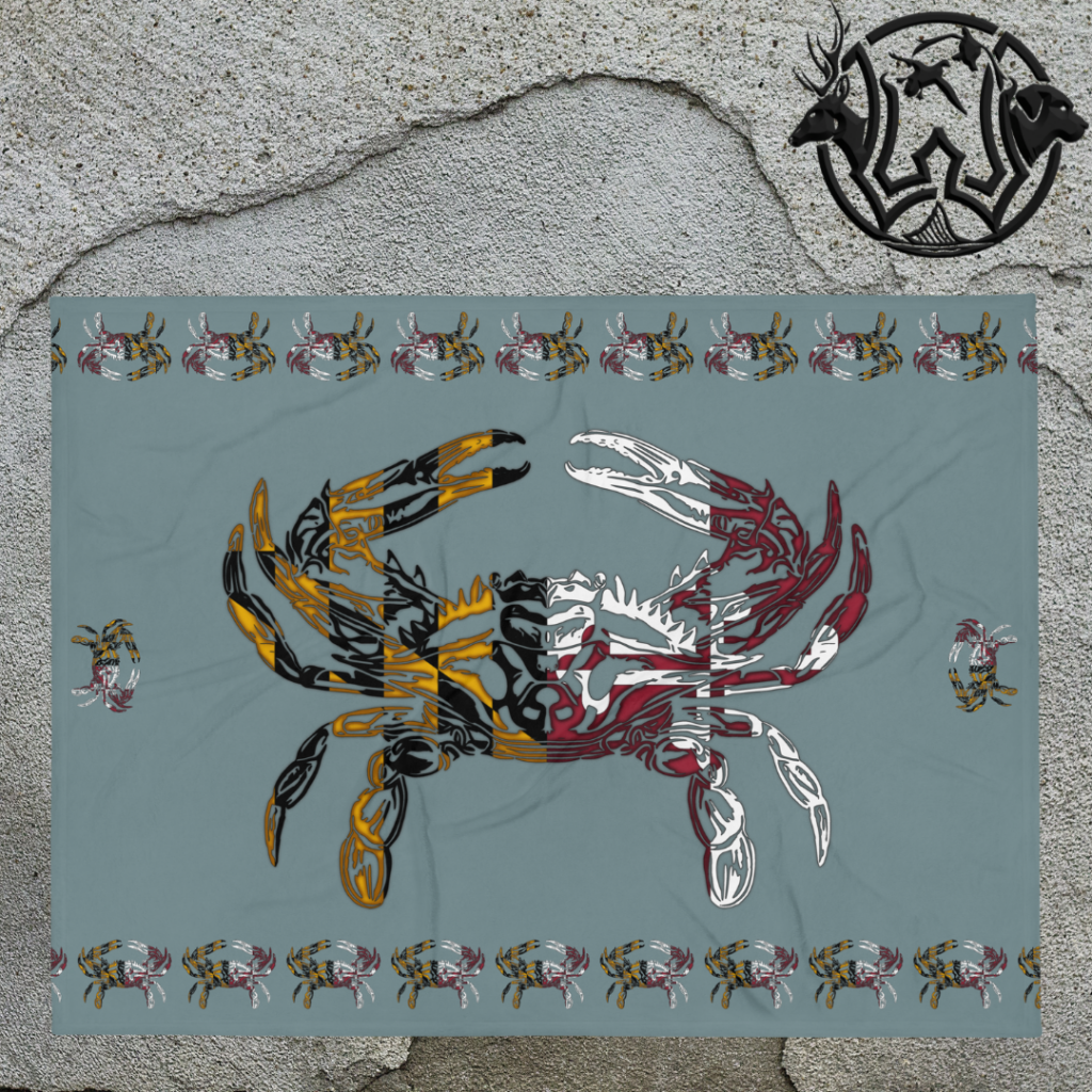 md crab flag 60" × 80" throw blanket
