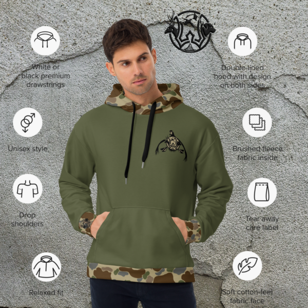 old school camo trim duckdog unisex hoodie