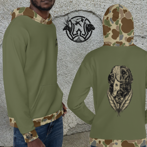 old school camo trim duckdog unisex hoodie