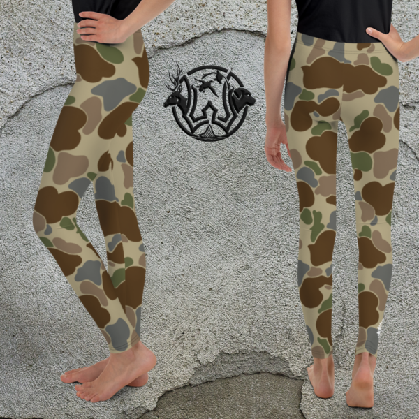 youth leggings old school camo