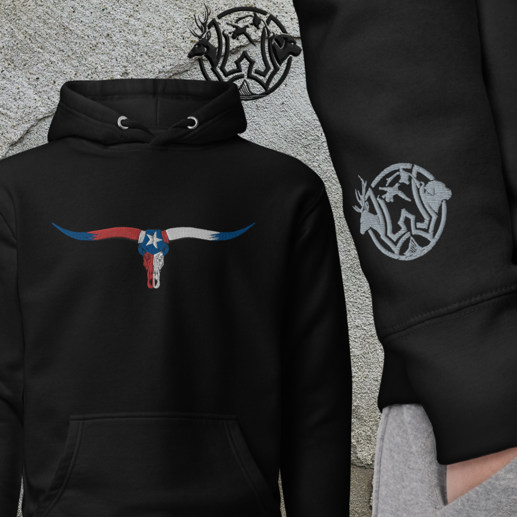 tx longhorn lone star skull unisex hoodie