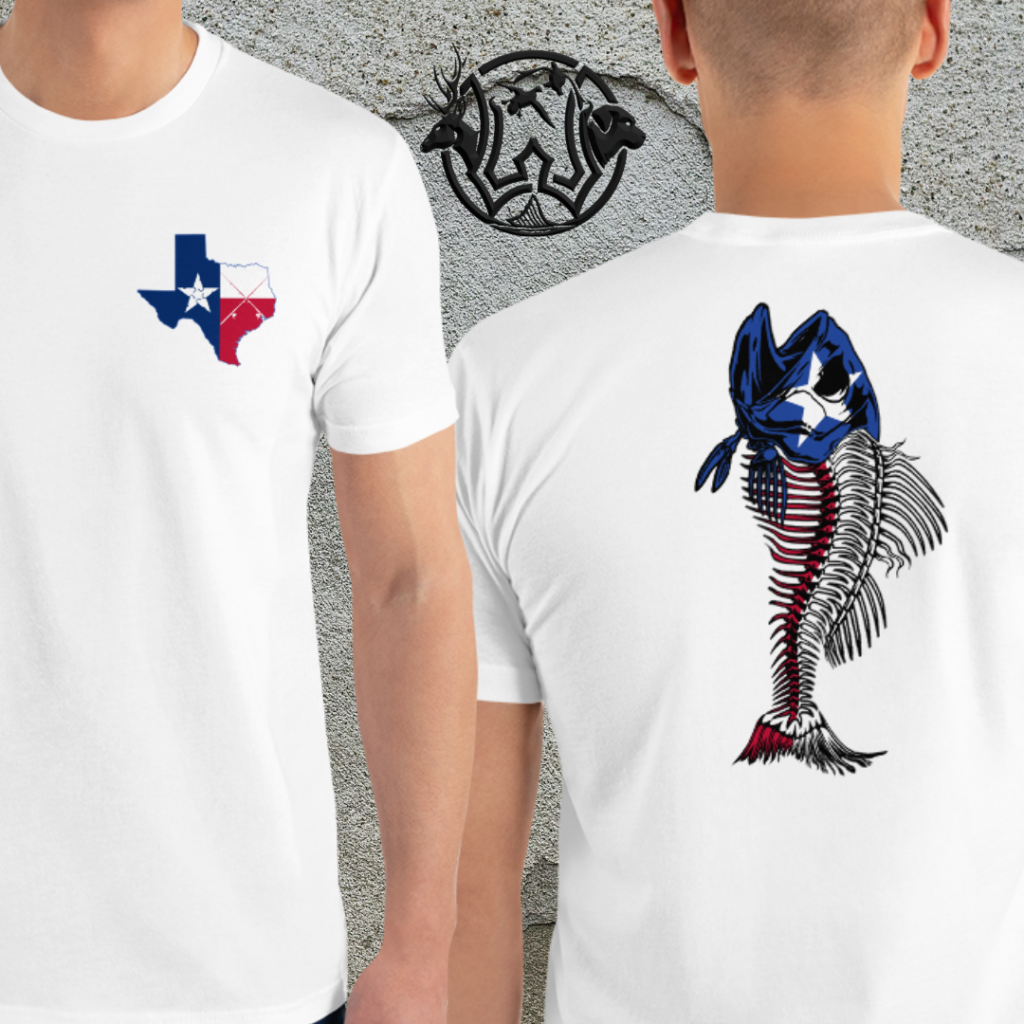 tx fishbone angler short sleeve t shirt