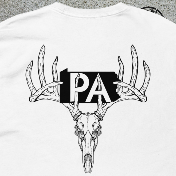 pa buck skull short sleeve t shirt lights