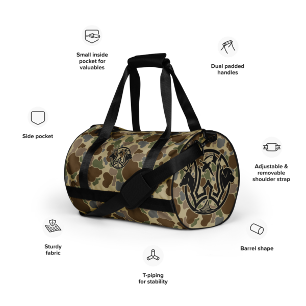 old school camo gym duffle bag