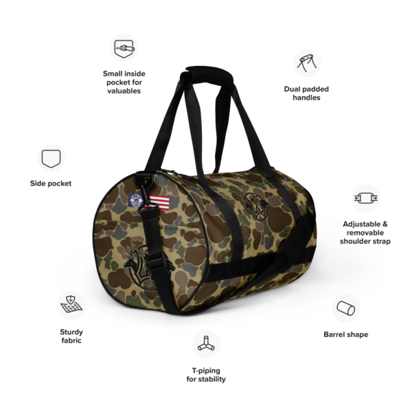 old school camo gym duffle bag