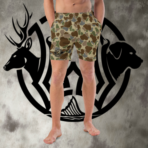 old school camo men's volley shorts