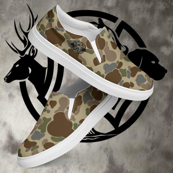 old school camo canvas boat shoes