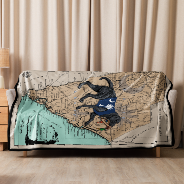 sc map black lab sherpa blanket 60" x 80"