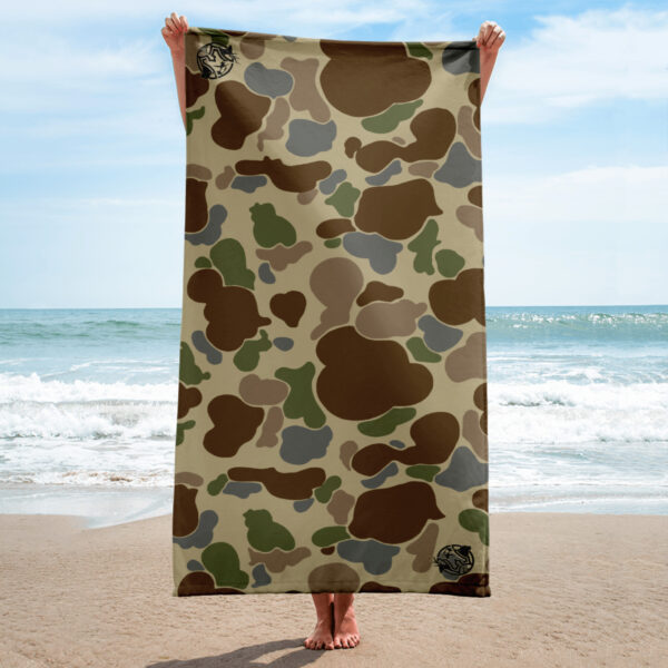 old school camo beach towel