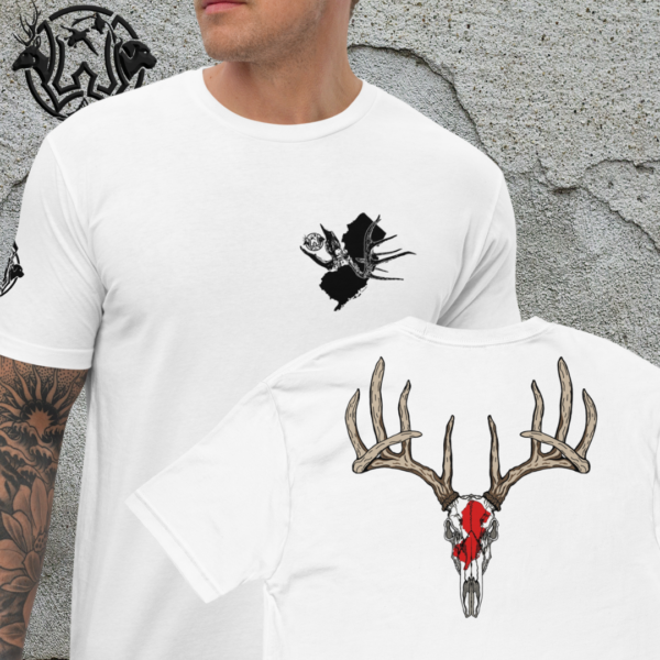 nj buck skull short sleeve t shirt lights