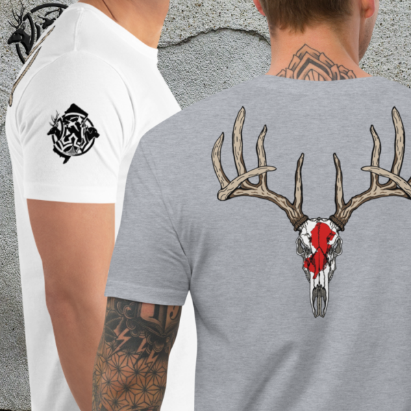 nj buck skull short sleeve t shirt lights