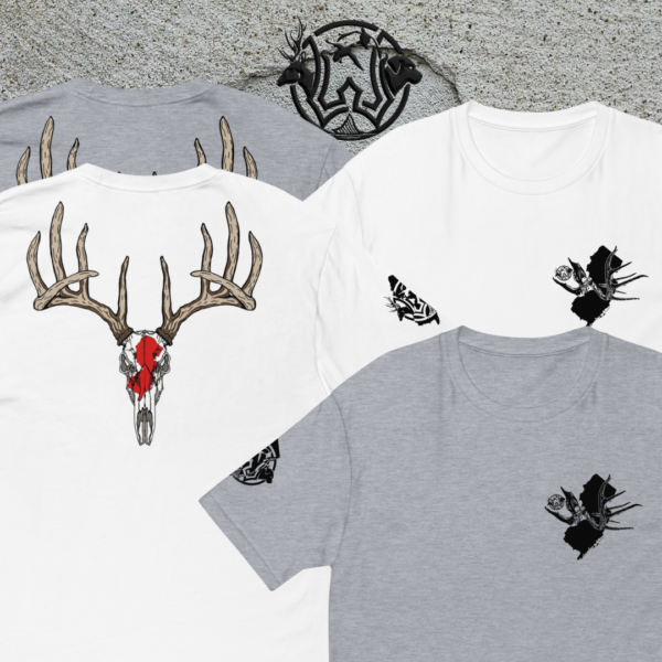 nj buck skull short sleeve t shirt lights