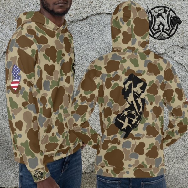 nj duck state old school camo unisex hoodie