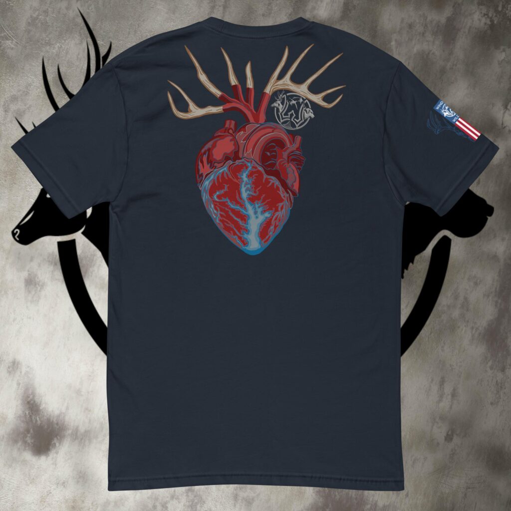 deer heart short sleeve t shirt